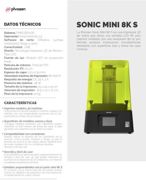 Impresora 3D SONIC MINI 8K S - PHROZEN - Imagen 5